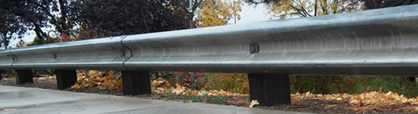 Figure 7 W-beam guard rail – Specially-engineered steel guard rails can work with attenuators to be a buffer for upstream traffic approaching a Jersey barrier on high-speed roads.